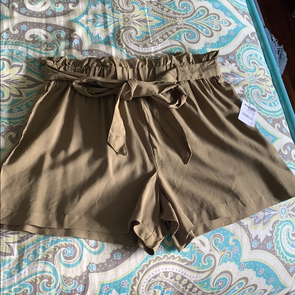 Green Paperbag Shorts